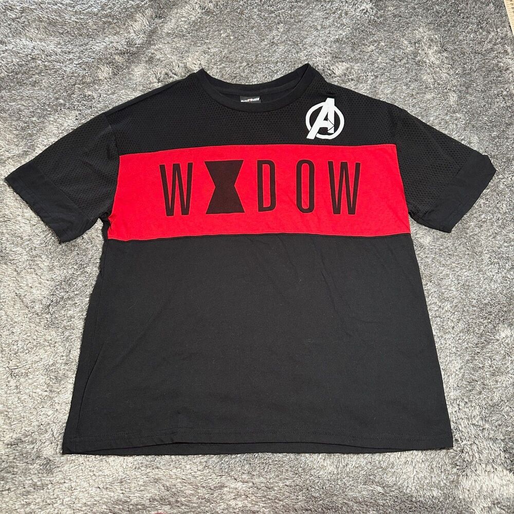 Marvel Black Widow Her Universe Mesh Panel Girls T-Shirt Size M Hot Topic